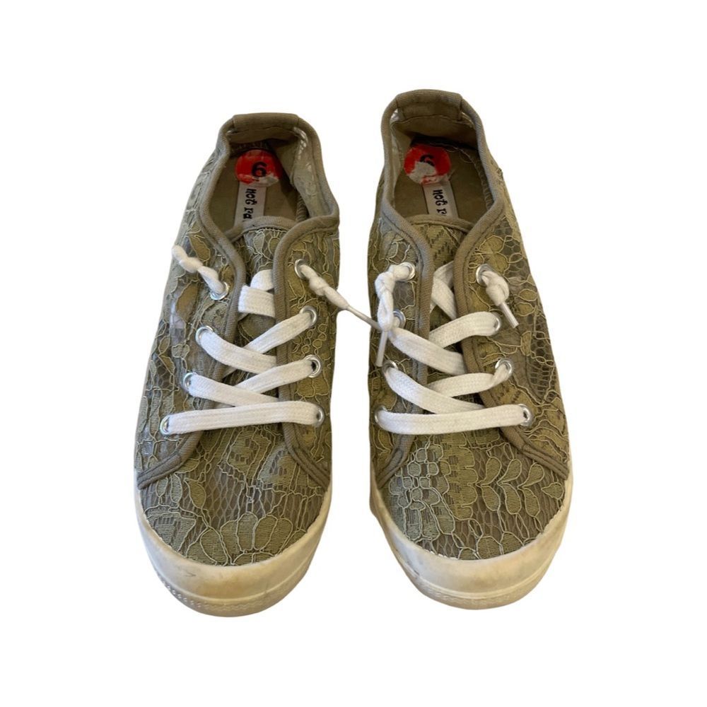 Not Rated Slip On Green Lace Mesh Tennis Shoes Size 6
